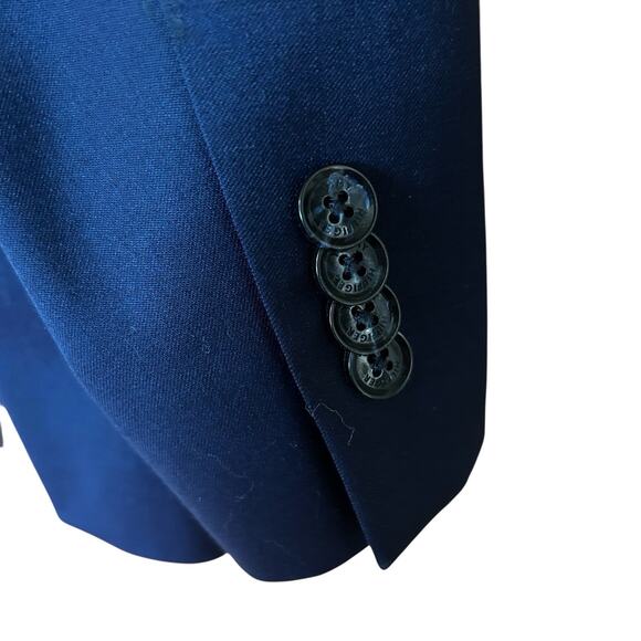 Tommy Hilfiger Men’s Two Button Blazer Blue Wool Blend Sport Coat Jacket Sz. 48L - Picture 7 of 13